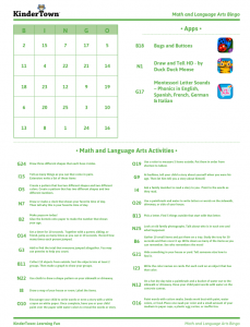 KinderTown would like to provide you with educational activities for your 3-8 year old to complete at home.